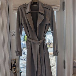 Tahari Women's Faux Suede Trench Coat